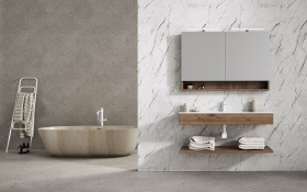 Plan Vasque  + Étagère en Wood Chêne Massif | 862