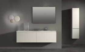  Plan Vasque Sur Mesure+ Meuble Suspendu en MDF - 2 Tiroirs Alignés | 3297