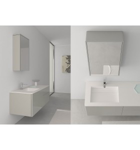 Plan Vasque + Meuble Suspendu en MDF - 3 Tiroirs | 3237