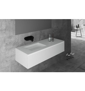 Plan Vasque Sur Mesure + Meuble Suspendu en MDF - 1 Tiroir | 3202