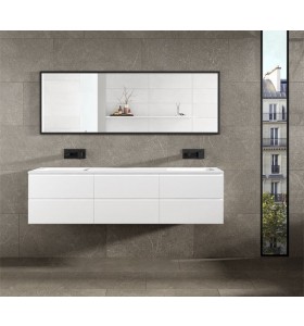  Plan Double Vasque Sur Mesure + Meuble Suspendu en MDF - 6 Tiroirs | 5051