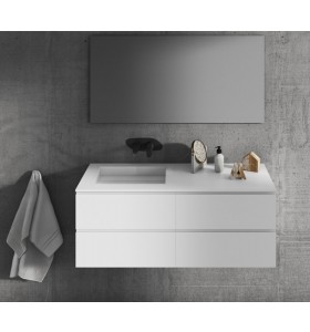  Plan Vasque sur mesure+ Meuble Suspendu en MDF - 4 Tiroirs | 5049